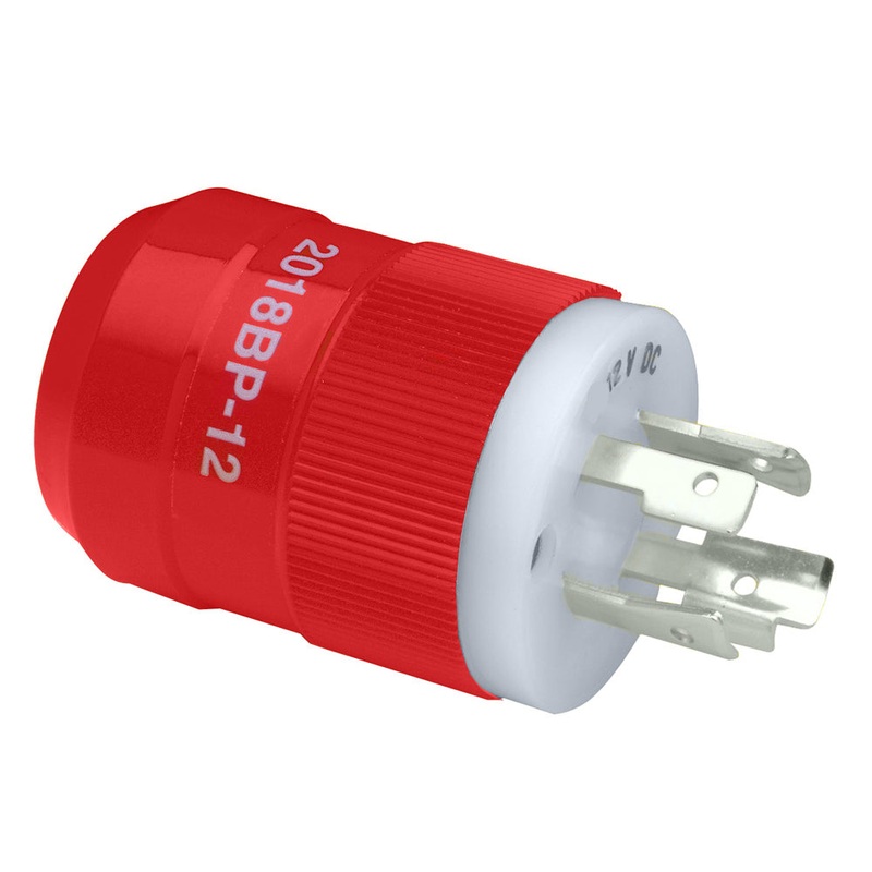 MARINCO4-Wire 12/24VLocking Charger Plug (Male) - Red