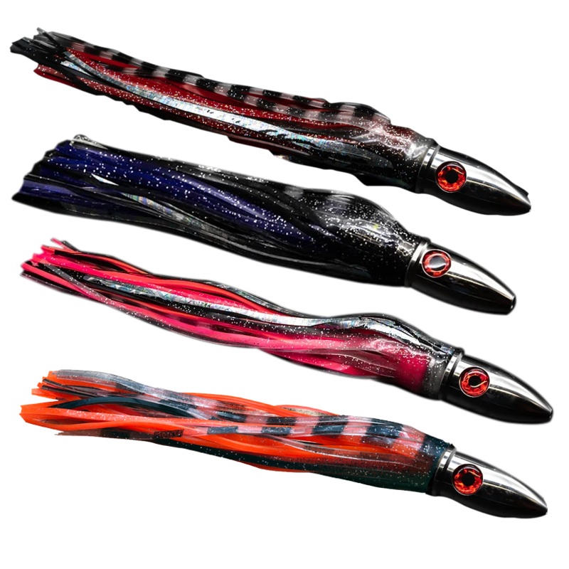 RED EYE LURES Stainless Steel Bullet Head Small - 7.5" Red/Black Skirt