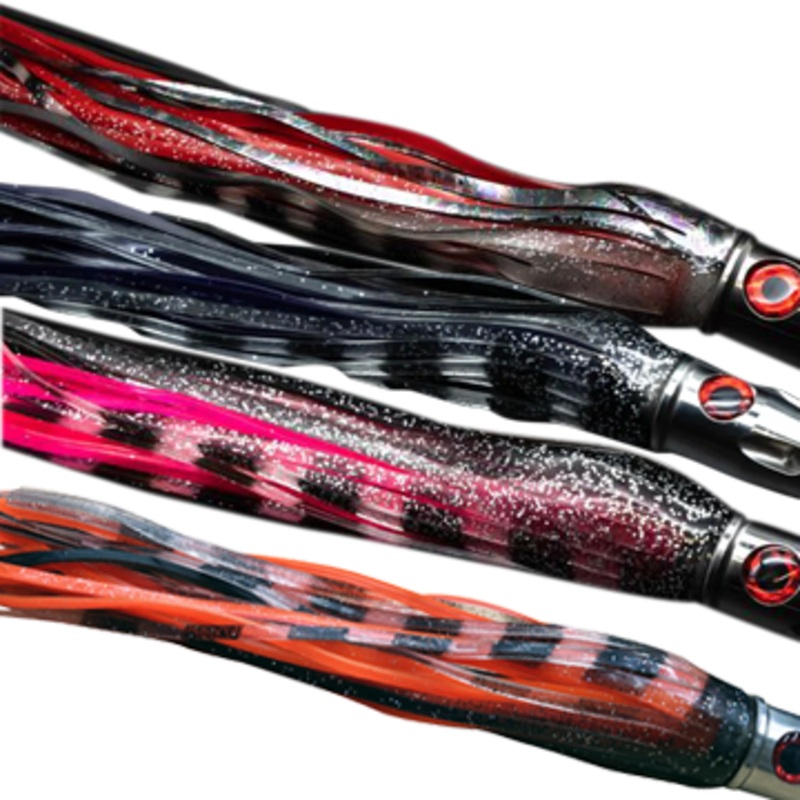 RED EYE LURES  Stainless Steel Jet Head Small - 7.5" Red/Black Skirt