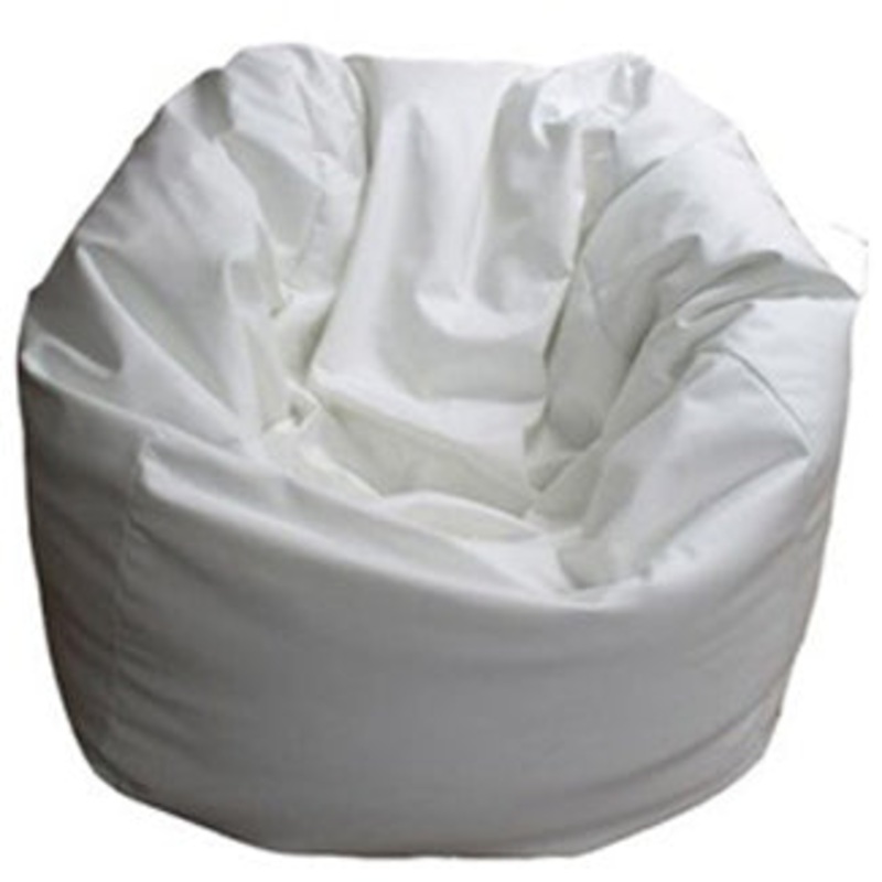 CUSTOM MARINE CANVAS Large Round Marine Bean Bag White/White