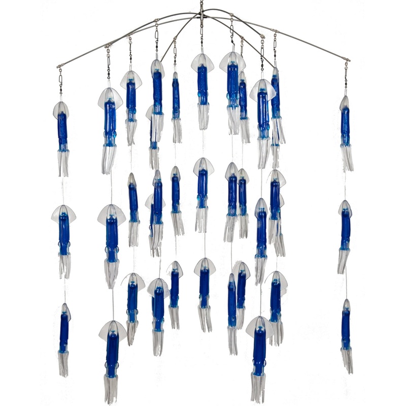 Squidnation 7"-6 Arm SS Squid Dredge - Blue Blue