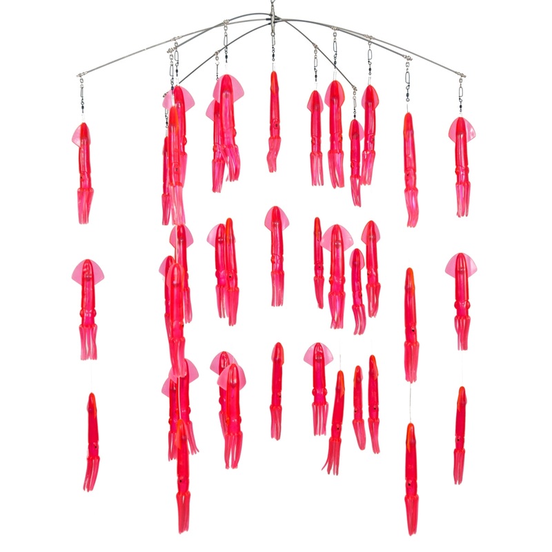 Squidnation 7"-6 Arm SS Squid Dredge - Pink Pink