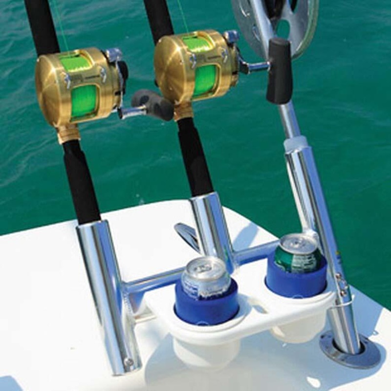 BIRDSALL MARINE Triple Offset Rod Holder w/ Cup Holder Port