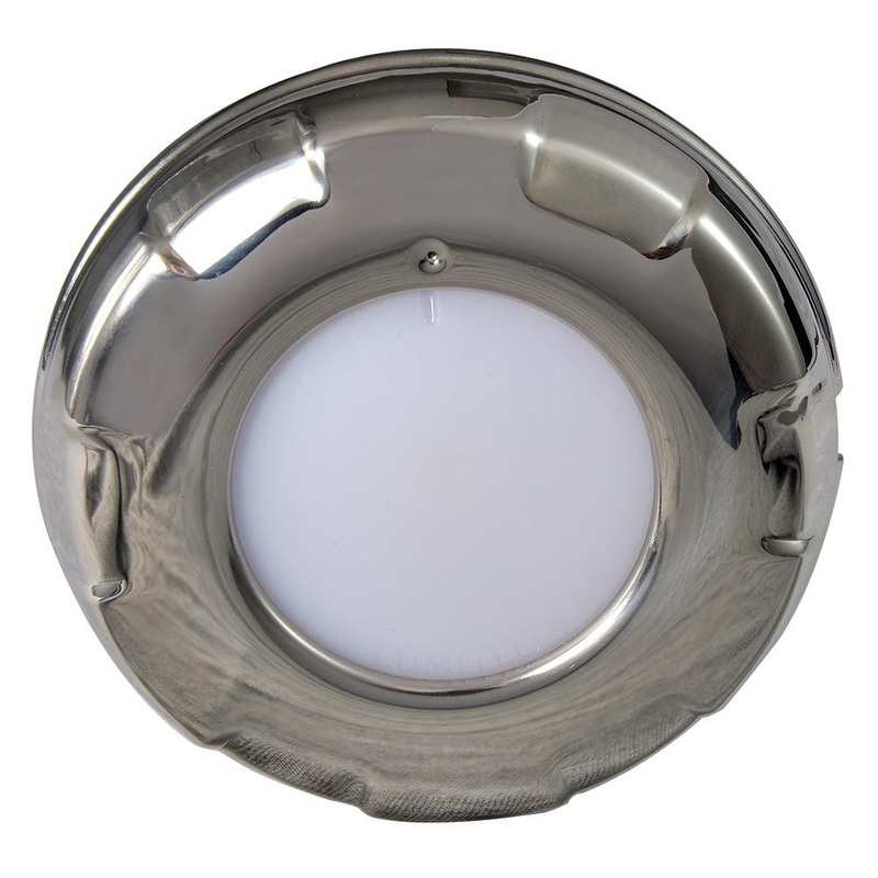 LUMITEC Aurora LED Dome Light - Polished SS Finish (2-Color White/Blue Dimming)