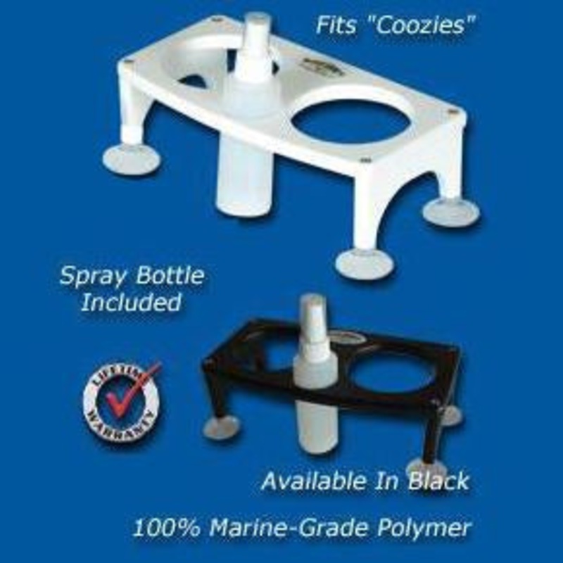 DEEP BLUE MARINE Two Cup Drink Holder with Spray Bottle White