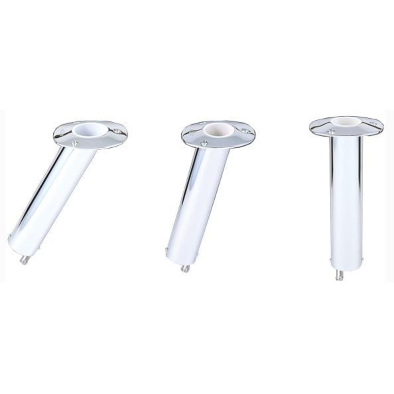 LEE'S TACKLE Stainless Steel Medium Flush Mount Rod Holders w/ Hose Barb 0 degrees
