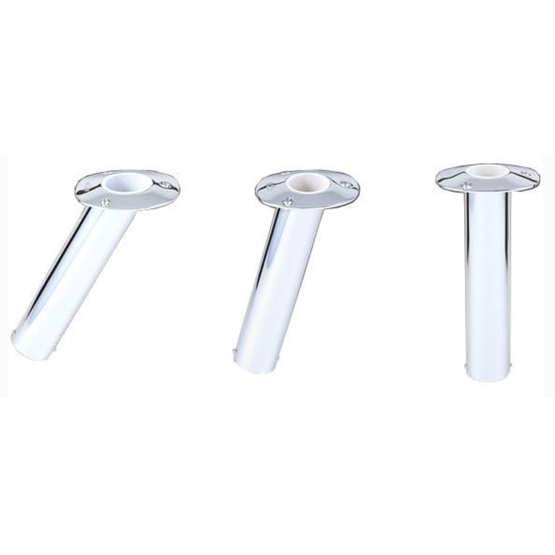 LEE'S TACKLE Standard Round Pin Flush Mount Stainless Steel Rod Holder 0 degrees