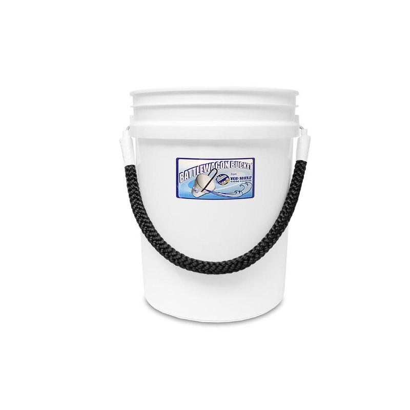 Top Shelf Battlewagon 5 Gallon Bucket w/ Rope Handle (Assorted Colors) White w/ Black Handle