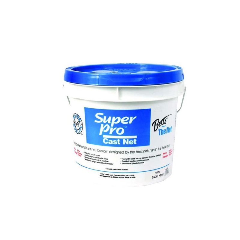 BETTS 24-8 Super Pro Mono Bait Cast Net, 8' 1/4-Inch, Mesh, 1.3 lb. per ft.
