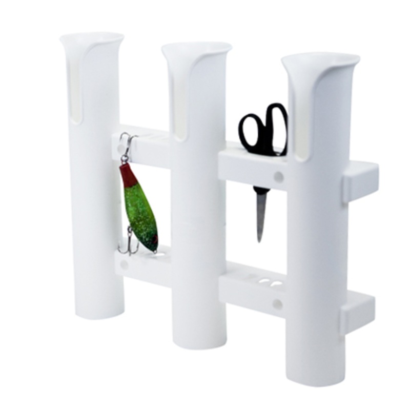 FISH-ON  Plastic Triple Rod Holder White