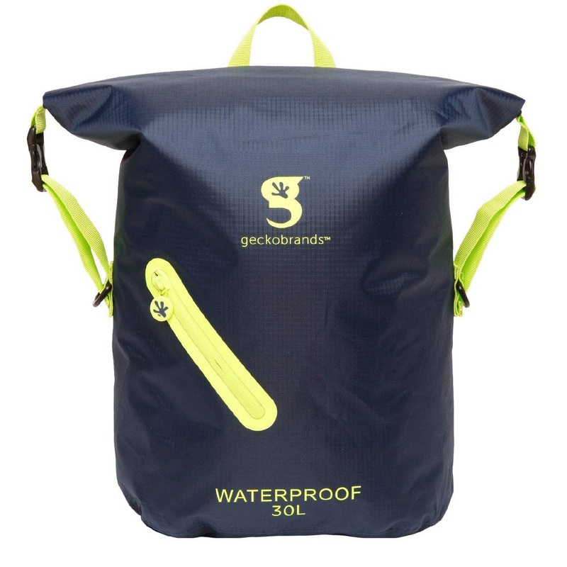 GECKOBRANDS Lightweight 30L Waterproof Backpack Navy/Neon Green