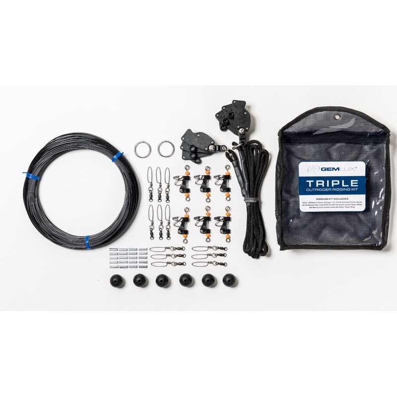 GEMLUX Triple Outrigger Rigging Kit, Black Black