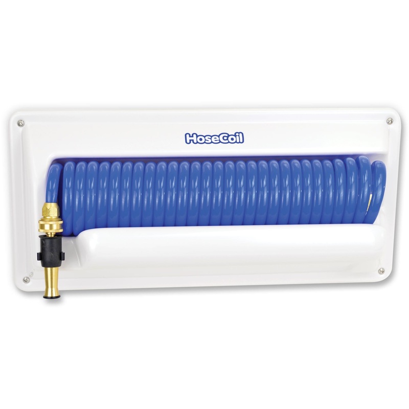 HOSECOIL Horizontal Mount Enclosure with 25 HP Quality Hose & 5 Feeder Hose