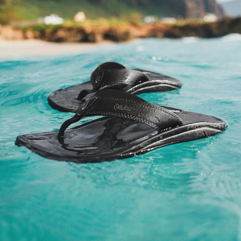 OLUKAI Ohana Sandals 8 BLACK/DARK SHADOW