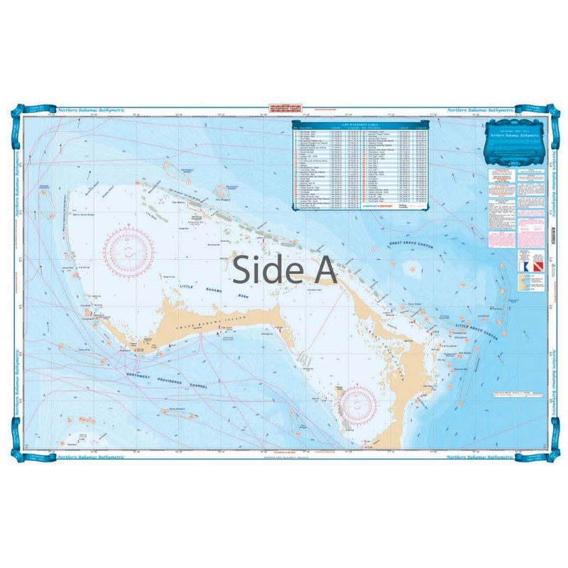Waterproof Charts 120F  Northern Bahamas Bathymetric Fish and Dive