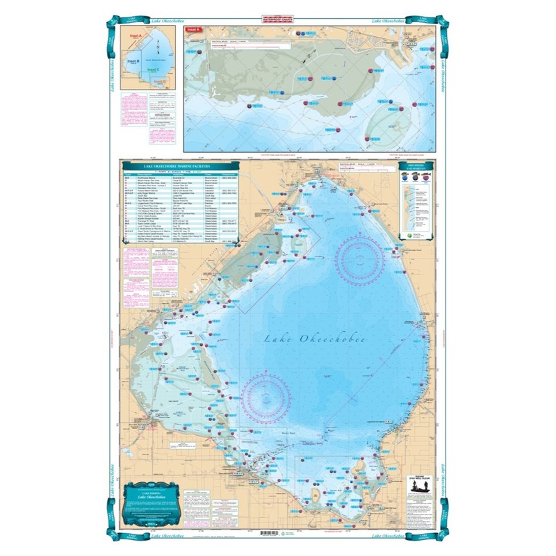 Waterproof Charts 320F Lake Okeechobee Lake Fishing