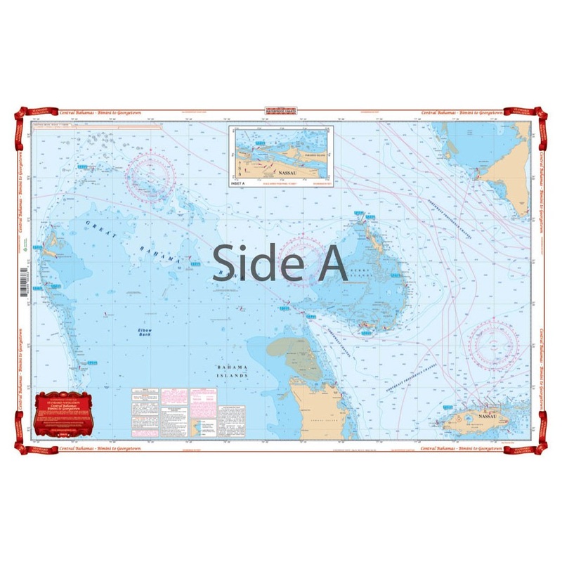 Waterproof Charts 38C Central Bahamas  Bimini to Georgetown Navigation