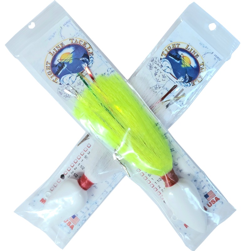 TIGHT LINE TACKLE Arrowhead Nylon Buck Tail Rigged JIg 4 oz White