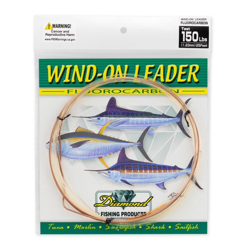 DIAMOND Hi-Catch Wind-on Leader - Fluorocarbon - 25 ft. 90#