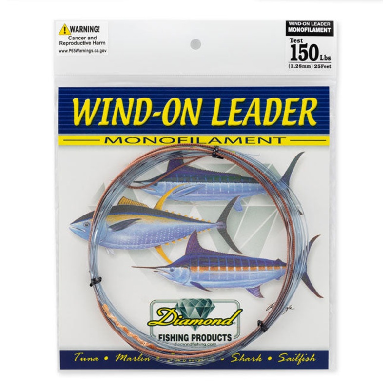 DIAMOND Hi-Catch Wind-on Leader - Monofilament - 25 ft. 80#