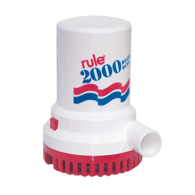 RULE Heavy-Duty Bilge Pumps, 2000 GPH Non-Automatic - 12v, 24v, and 32v 12v - mfg. #10
