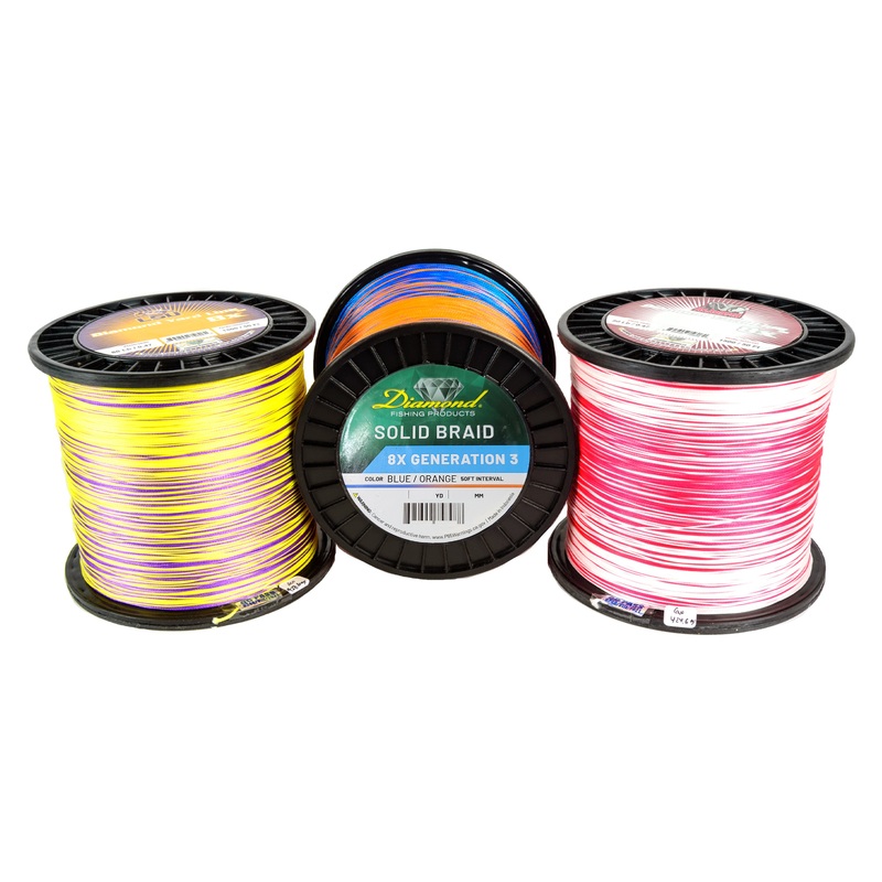 DIAMOND FISHING PRODUCTS 2-Color Collegiate-Style 8x Braid Gen3 1,500yd 10# Blue/Orange