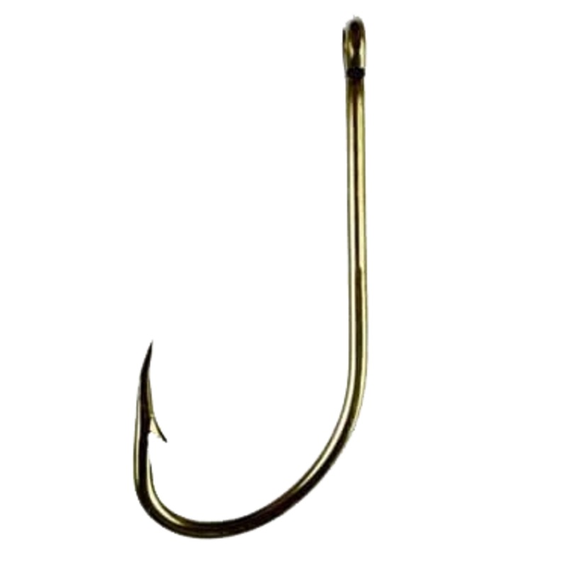EAGLE CLAW Plain Shank Straight Eye Offset Hook - Bronze