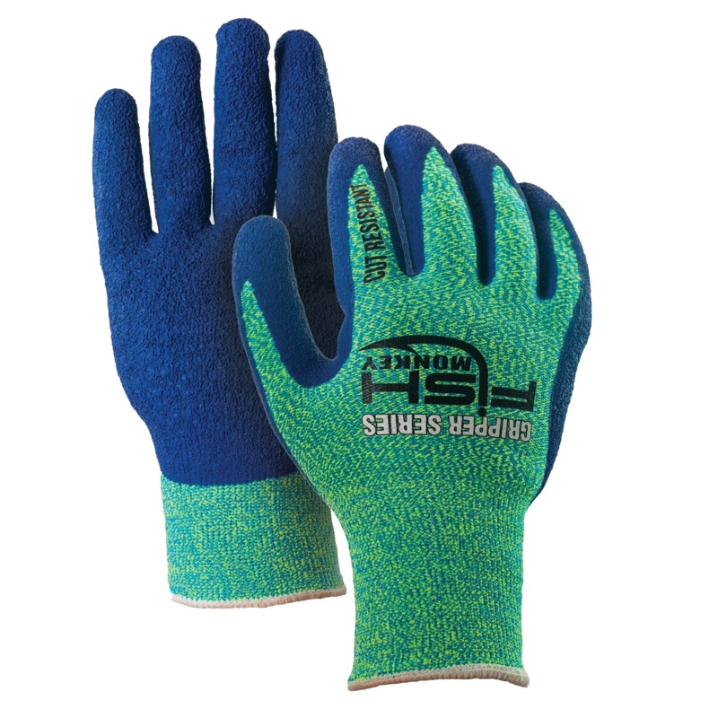 FISH MONKEY Gripper Fillet Gloves Neon Green/Royal Blue L/XL