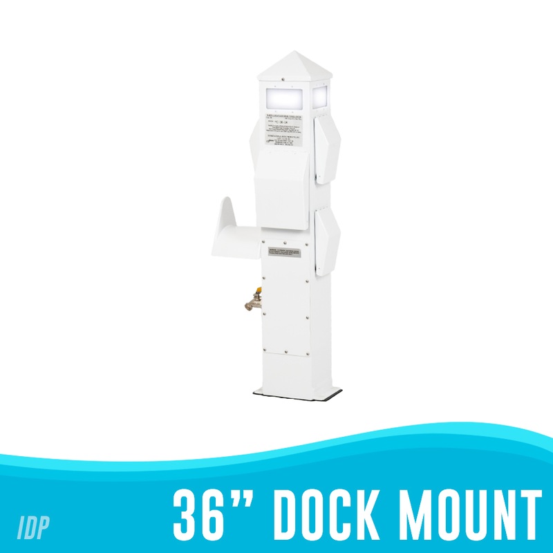 INTERNATIONAL DOCK PRODUCTS 36" Dock Mount Power Pedestal 2025 SPC-36-2A-365-LED
