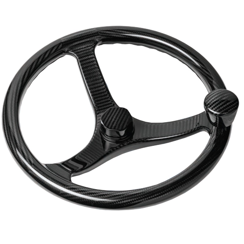 SCHMITT MARINE Primus CF 13.5" Carbon Fiber Steering Wheel with Knob